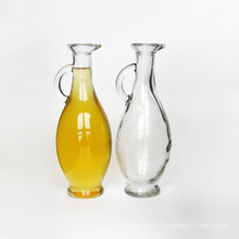 Glass Bottle Olive Oils 500ml 250ml Wedding Decoration Clear Round Glass Egyptian Bottle Kitchen Glass with Handle for Sauce
